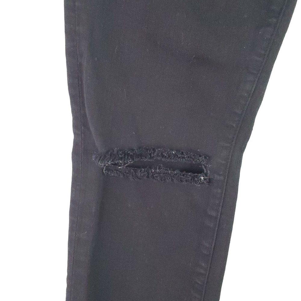 Frame Le Skinny De Jeanne Black Distressed Ripped Jeans, 26 - Picture 5 of 11
